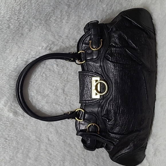 Salvatore Ferragamo Handbags - - Salvatore Ferragamo leather black shoulder bag with slight shimmer